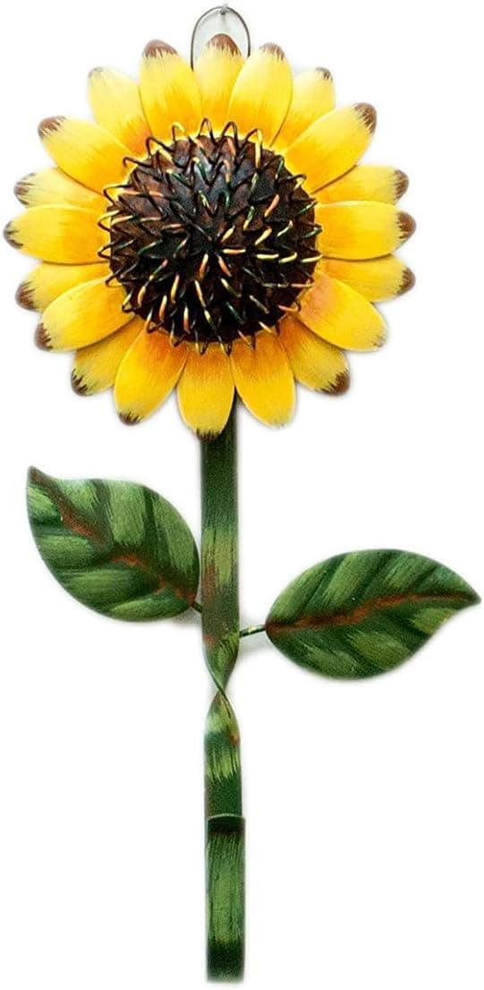 Waroom Home Single Wall Hook with Sunflower Design, Rustic Vintage Metal Key Hook Wall Hanger, Decorative Spring Decor Gift Idea (Sunflower)