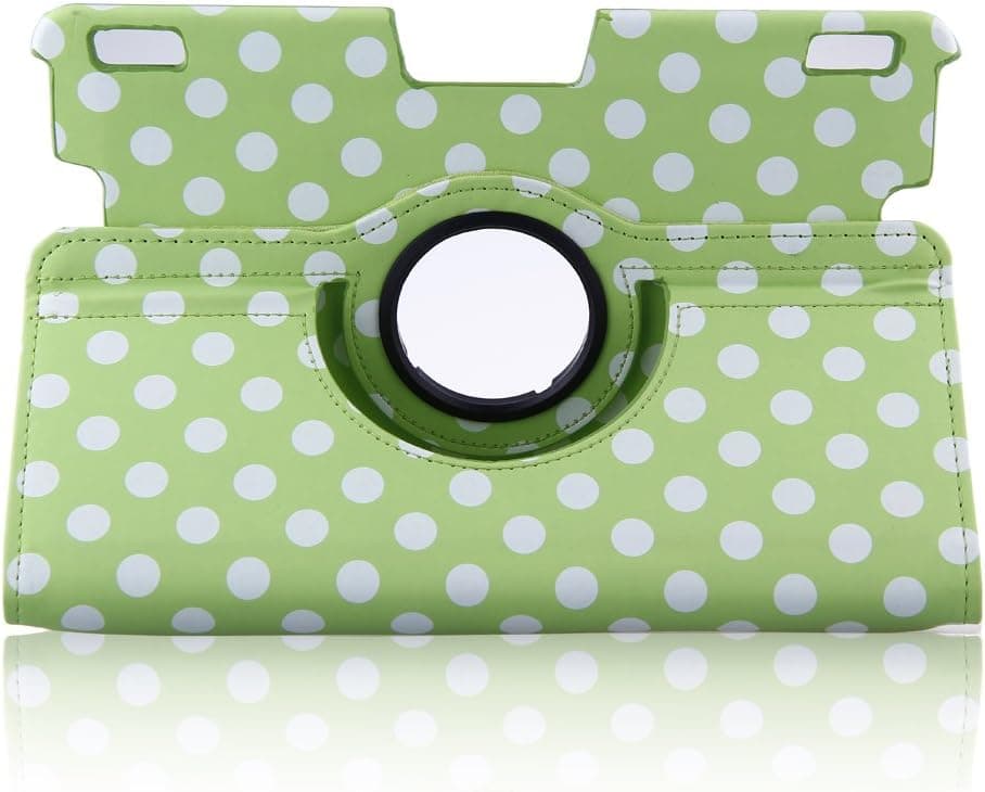 Generic Luxury Stlylish Polka Dot Pattern Lightweight 360 Degree Rotating PU Flip Leather Case Cover with Swivel Stand for New Amazon Kindle Fire HDX 8.9"(will only fit Kindle Fire HDX 8.9" inch Tablet 2013 ALL Model Versions- 16GB, 32GB & 64GB Wi-Fi + 4G LTE)- Green