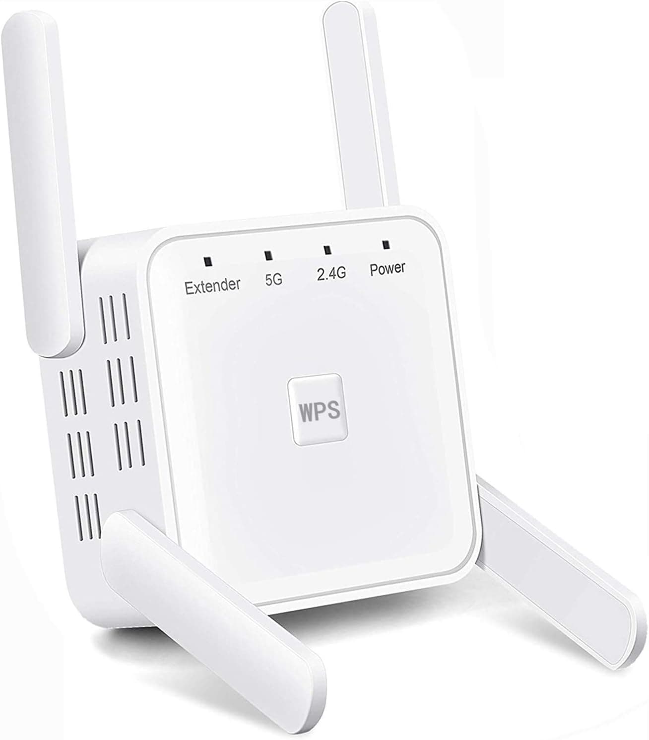 1200Mbps WiFi Range Extender, CARANTEE Wireless Signal Repeater Booster, 4 Antennas 360°Full Coverage, Dual Band 2.4G and 5G Expander, Up to 1200 Square feet