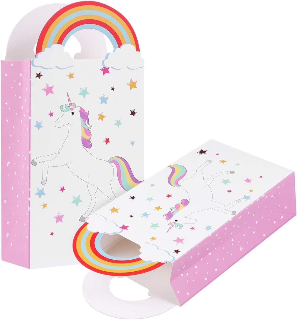 STOBOK Unicorn Gift Bags,24pack Unicorn Paper Treat Bags,Goddie and Candy Bags for Birthdays Wedding Party Favor