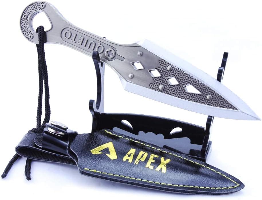 APEX Legends Wraith Heirloom Kunai Dagger Metal Knife Toys Collection Gift Party Supplies Desk Decoration Backpack Pendant Gift Neon Green Edge (6 inches)
