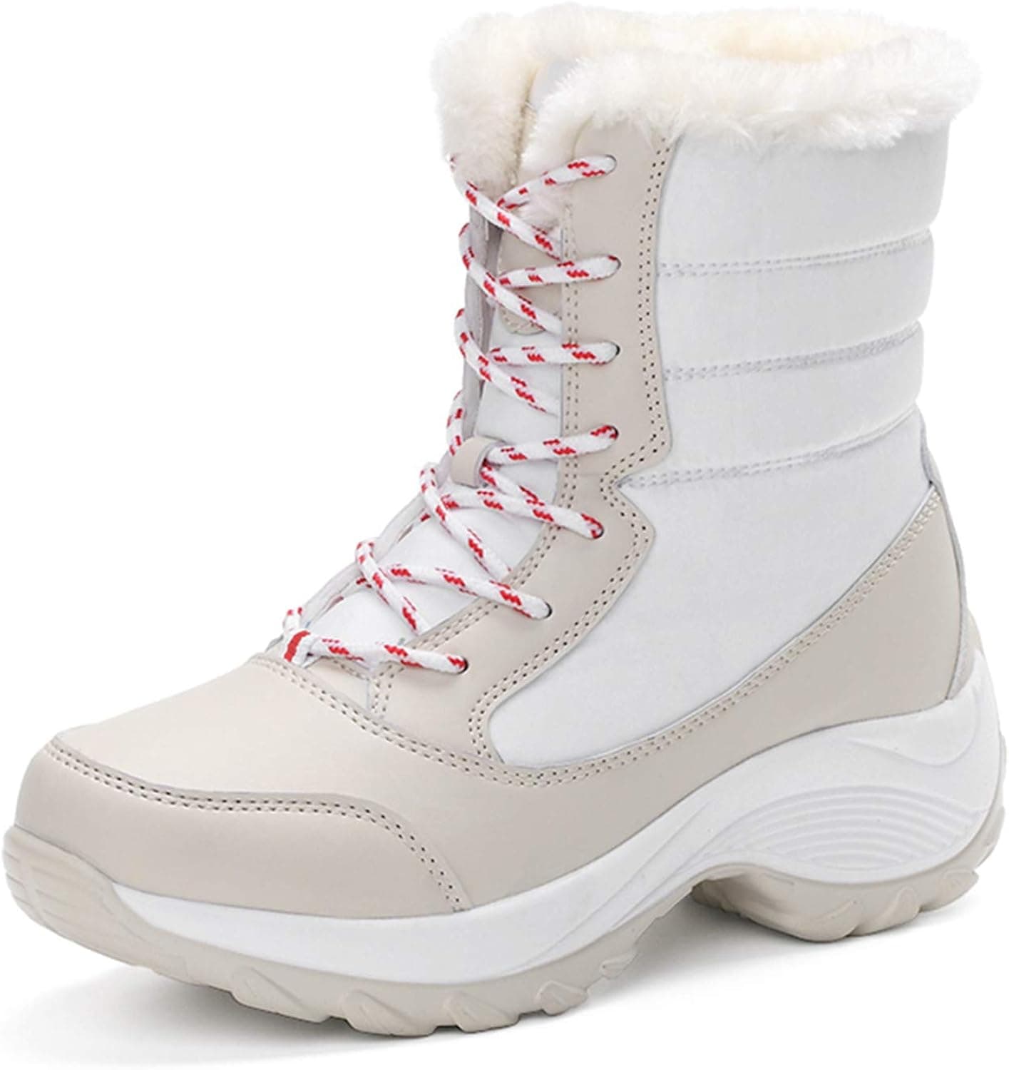 JACKSHIBO Womens Winter Boots Fur Lined Waterproof Outdoor Snow Boots