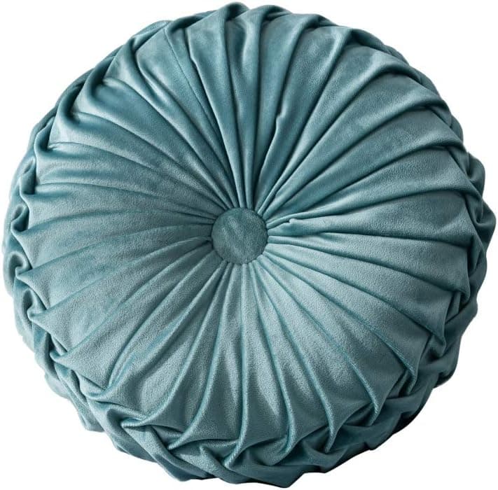 Ehinew Velvet Pleated Round Pumpkin Throw Pillow Couch Cushion Floor Pillow Decorative for Home Sofa Chair Bed Car