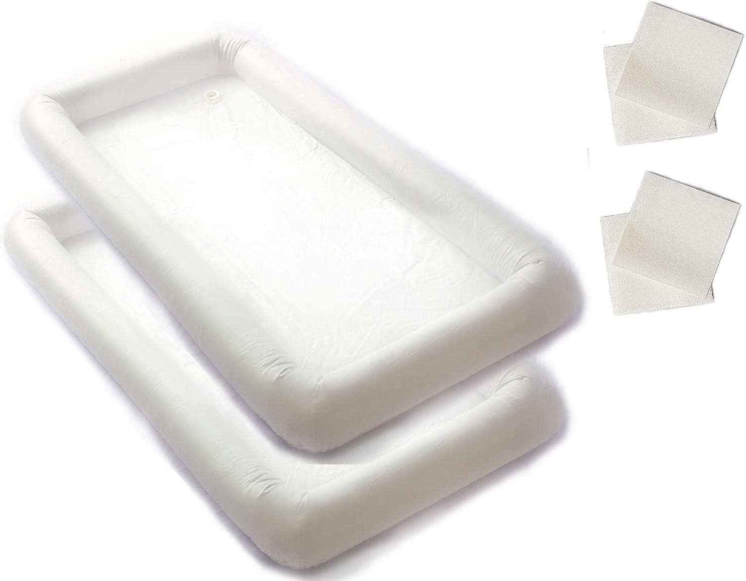 Inflatable Cooler - INCLUDES REPAIR PATCHES - Ice Buffet Serving Bar - Ice Tray for Pool & BBQ Parties Food and Drink with Drain Plug by NextClimb (2, 51" x 24")