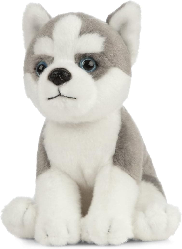 Living Nature Husky Puppy, Realistic Soft Cuddly Dog Toy, Naturli Eco-Friendly Plush, 6 Inches