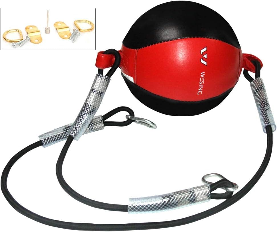 Wesing Double End Striking Bag Leather Boxing Speed Ball Bag