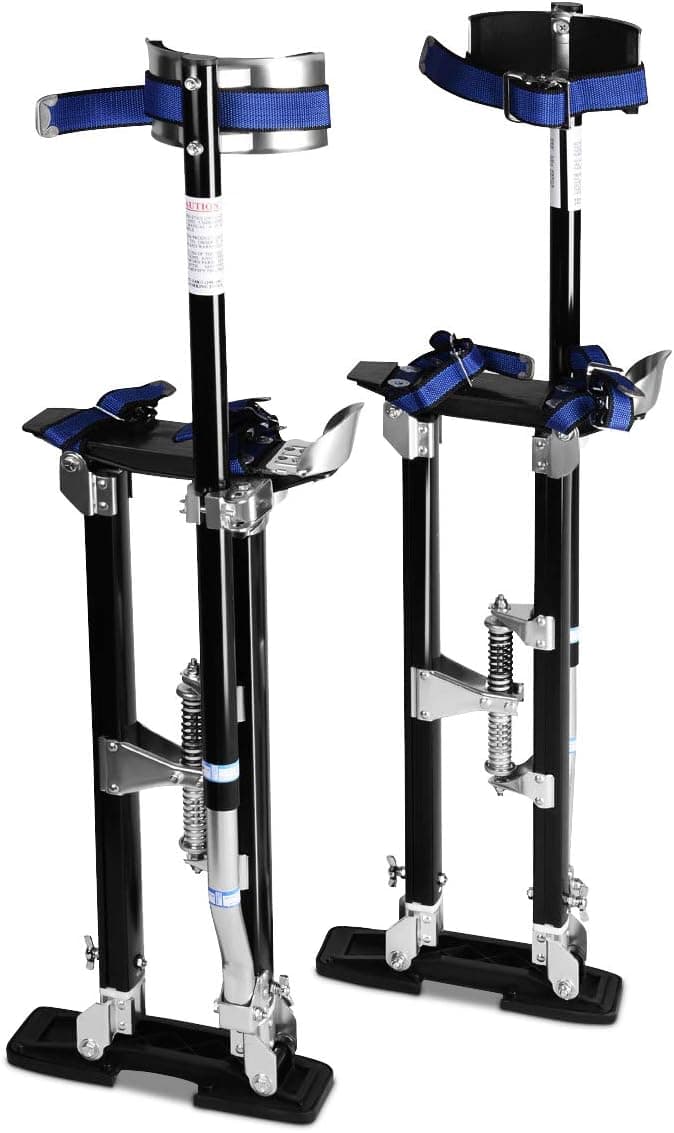 Goplus Drywall Stilts Drywall Lifts Aluminum Tool Stilt for Painting Painter Taping (18"-30", Black)