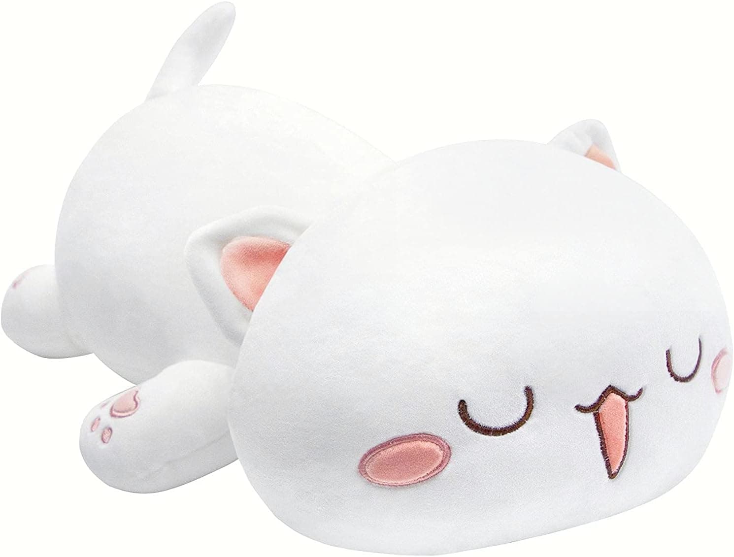 YUESUO Cute Kitty Stuffed Animal Plush Toy 11.8 inch Soft Cat Cuddle Pillow Kitten Plushies Gift for Kids Style-1 White