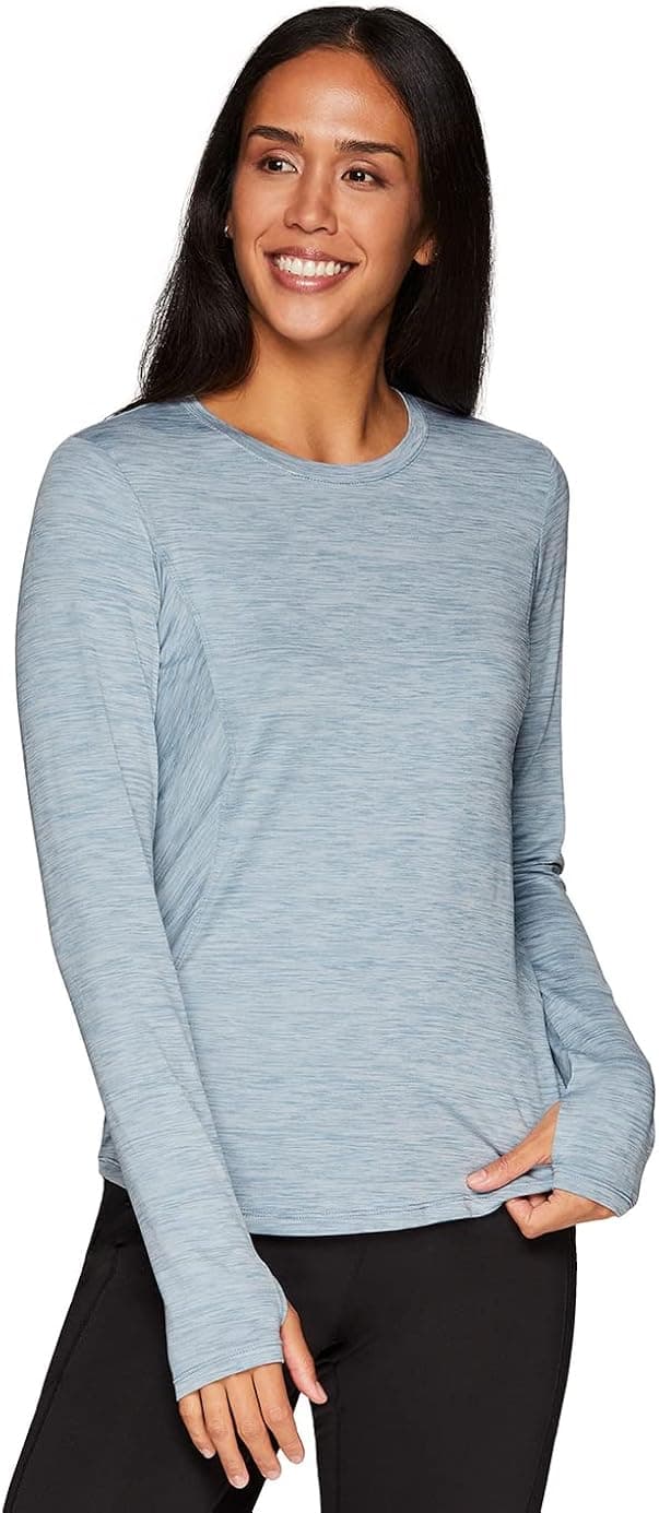 RBX Active Women's Long Sleeve Super Soft Space Dye Workout Running Tee Shirt