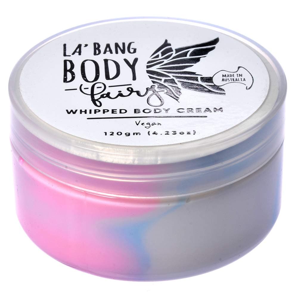 La Bang Body Fairy Whipped Body Cream - Fairy Floss Scented, Vegan Ingredients - 4.23 Oz./120g