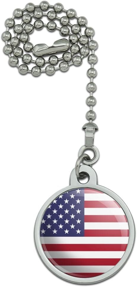 GRAPHICS & MORE United States of America American USA Flag Ceiling Fan and Light Pull Chain
