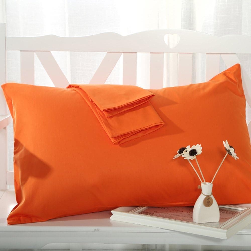 AWLAND Pillowcases Standard Size Pillow Cases Protectors Egyptian Microfiber 19 x 29 inch Bedding Pillow Covers Set of 2 - Orange
