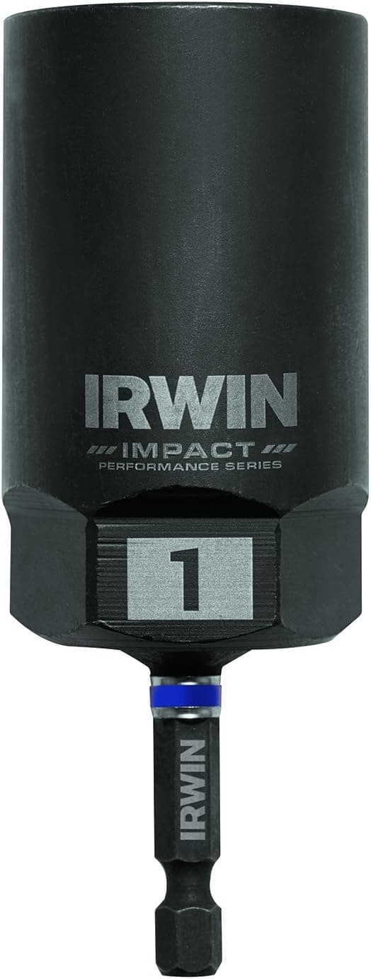 Bolt-Grip 1859134 Irwin Tools Impact Performance Series Bolt Grip Deep Well Bolt Extractor with 1/2-Inch Square Drive with 1/4-Inch Hex Adapter