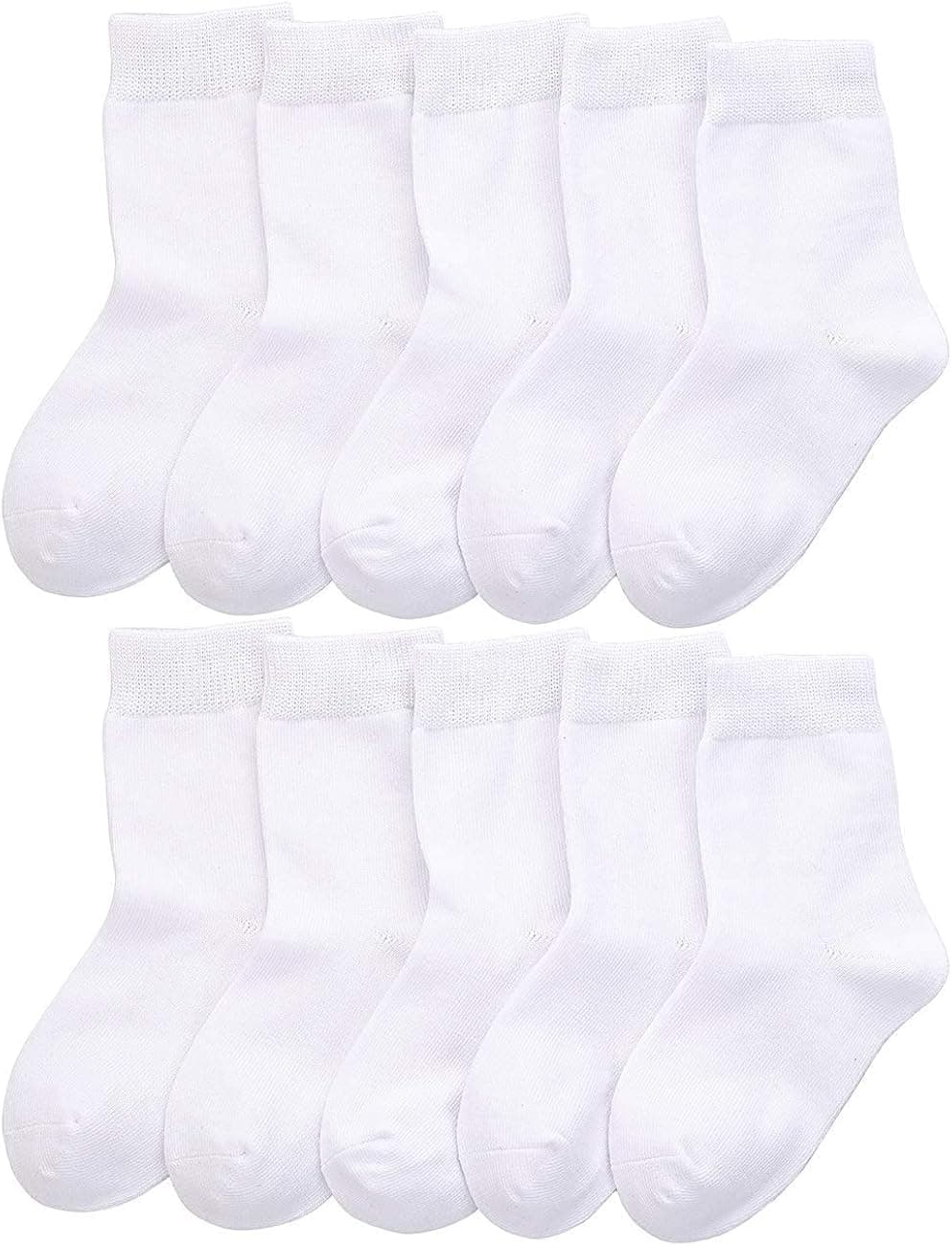 CHUNG Toddler Boys Girls 10/12 Pairs Athletic Cotton Basic Crew Socks Autumn School Uniform Casual Sports