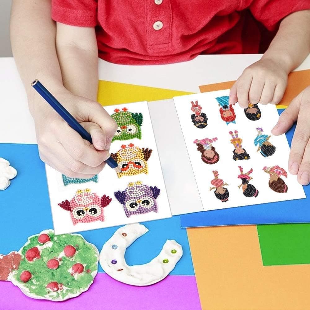 Diamond Painting Stickers Kits for Kids,DIY 5D Hero Diamond Art Mosaic Stickers by Numbers Kits