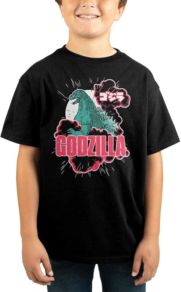 Godzilla Classic King of Monsters God Side Graphic Tee Boys T-Shirt