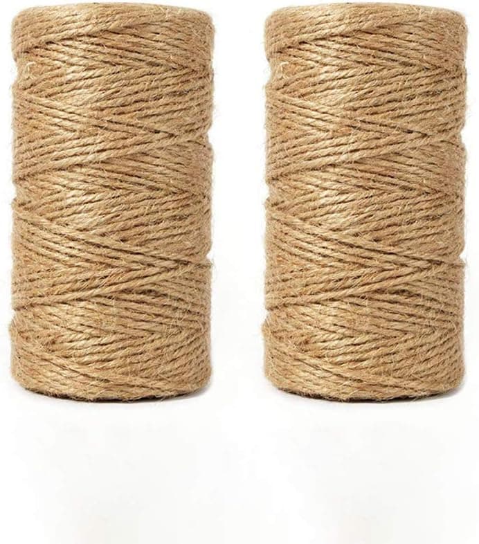 BESROY Twine String for Crafts 200M (656 Feet) Natural Jute Twine Best Arts Crafts Gift Twine Christmas Twine Durable Packing String for Gardening Applications