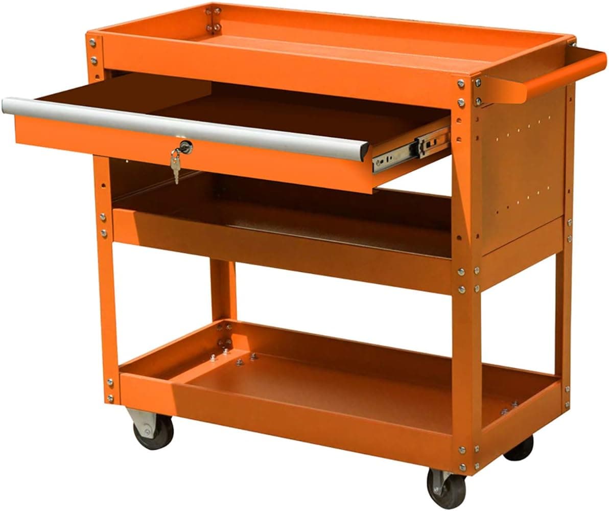 Commercial Residential Heavy Duty Rolling Tool cart with Wheels and Drawers,Service Utility Cart for Mechanics,Tool Storage Cart