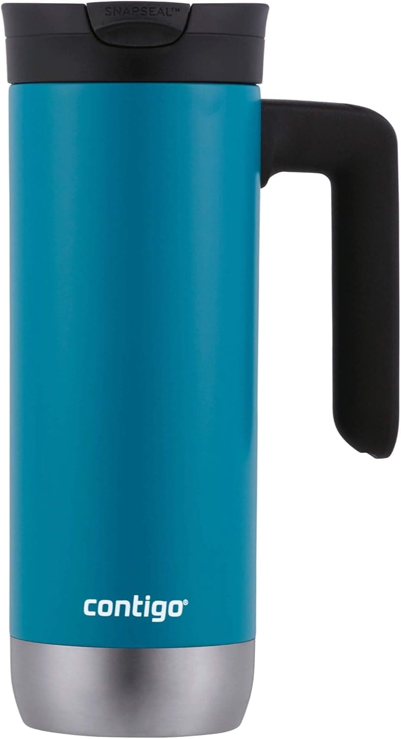 Contigo Superior 2.0 Stainless Steel Travel Mug with Handle and Leak-Proof Lid, Double-Wall Insulation Keeps Drinks Hot up to 7 Hours or Cold up to 18 Hours, 20oz Juniper