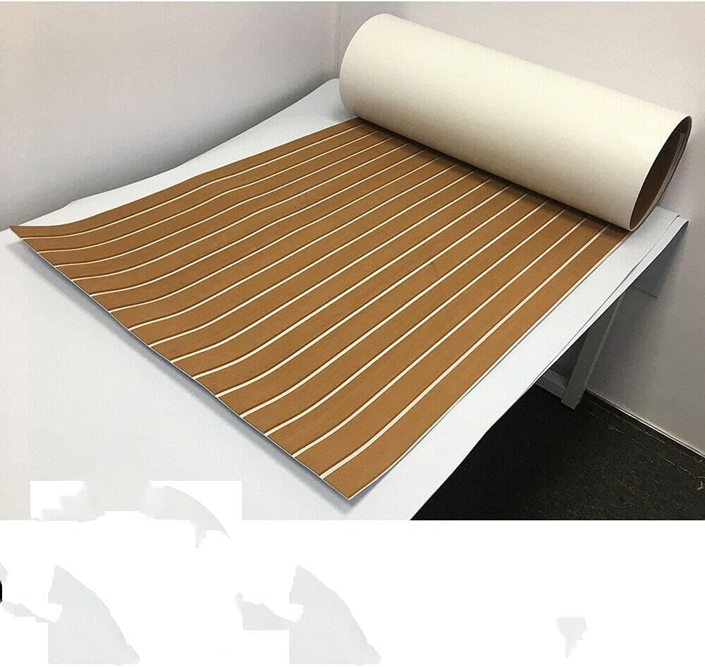 LYNICESHOP EVA Foam Teak Floor Decking Sheet Non-Slip Boat Flooring Mats with Self-Adhesive, Boat Deck Flooring Mats