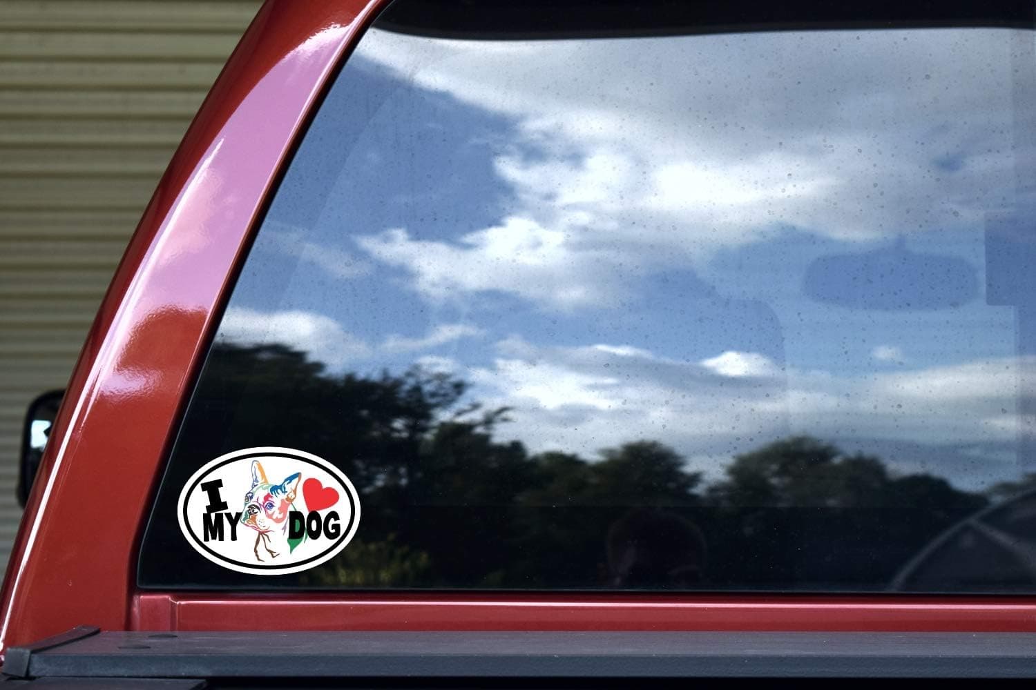 StickerTalk Boston Terrier Oval I Love My Dog Vinyl Sticker, 5 inches by 3.5 inches