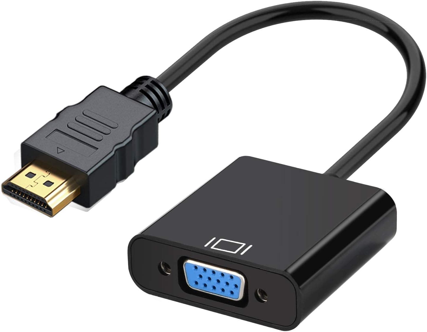 HDMI to VGA Adapter, Gold-Plated HDMI Converter (Male to Female) Compatible for Computer, Desktop, Laptop, PC, Monitor, Projector, HDTV, Chromebook, Raspberry Pi, Roku, Xbox and More