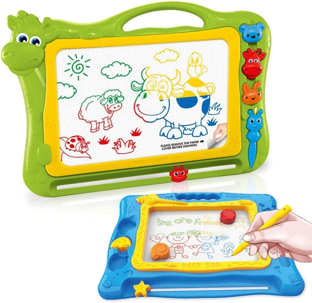 Magnetic Drawing Boards for Kids Erasable Colorful Kids Sketch Board for Writing Painting Sketching Large Size 17 Inch with a Bonus Doodle Sketch Pad Travel Size, Toy for Boys Girls Ages 3+