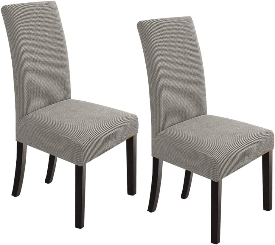 NORTHERN BROTHERS Chair Covers for Dining Room, Stretch Parson Chair Cover Kitchen Chair Covers Set of 2,Taupe
