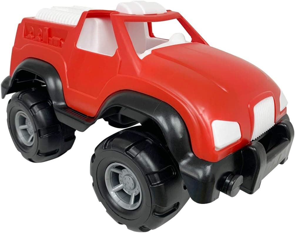 Tim Mee Toy Heavy Hauler - Big Plastic Fire Truck - Red & Black - 15 Inch Body- Safe and Durable Fire Truck Vehicle for Play Indoor Outdoor - Boys Girls 3 Years and Older - Made in The USA