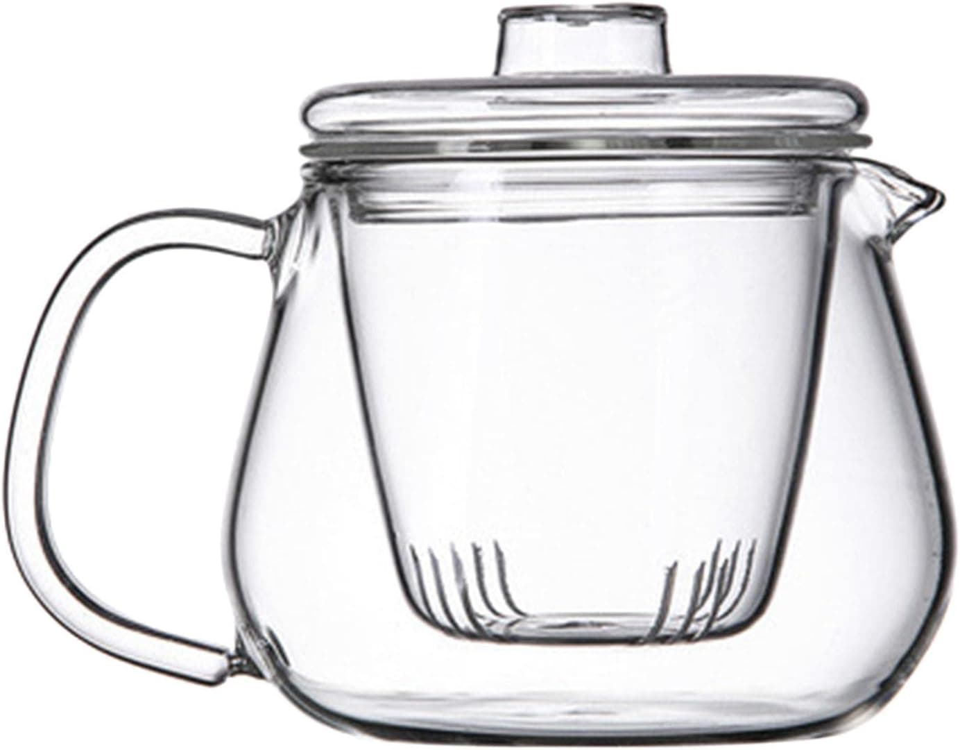 Homyl Transparent Borosilicate Glass Teapot Stovetop Safe, Kung Fu Tea Blooming Loose Leaf Tea Pot w/Removable Infuser - Clear, 500ml