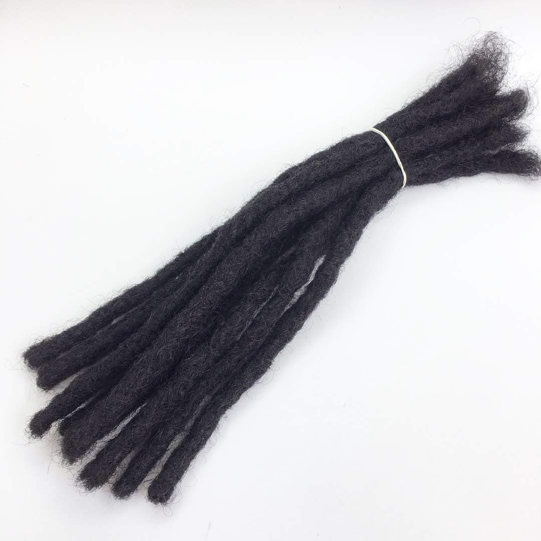 Moreyoungc 100% Human Hair Dreadlocks Extensions 10pcs/pack Handmade Crochet Braiding Decoration Human Hair Extensions Accessories For Man and Women (8 INCH, 1B#)