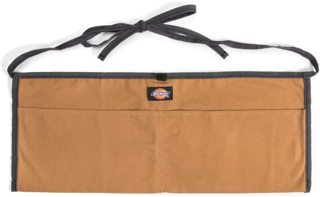 Dickies 2-Pocket Canvas Work Waist Apron, Suitable for Woodworkers, Artists, and other Craftspeople, Tan/Grey