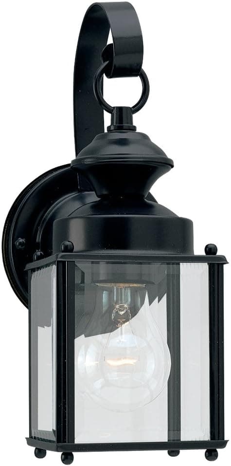 Generation Lighting 8456-12 Jamestowne Transitional One - Light Outdoor Wall Lantern Outside Fixture, Black Finish