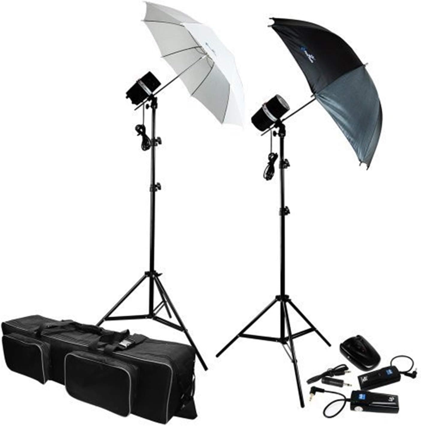 LimoStudio Two Photo Studio Monolight Strobe Flash Softbox Umbrella Lighting Kits Trigger Carry Bag, AGG710