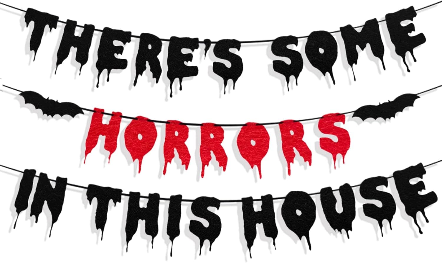 There’s Some Horrors in This House Banner Halloween Party Decorations Halloween Horrible Banner for Haunted Houses Home Decorations