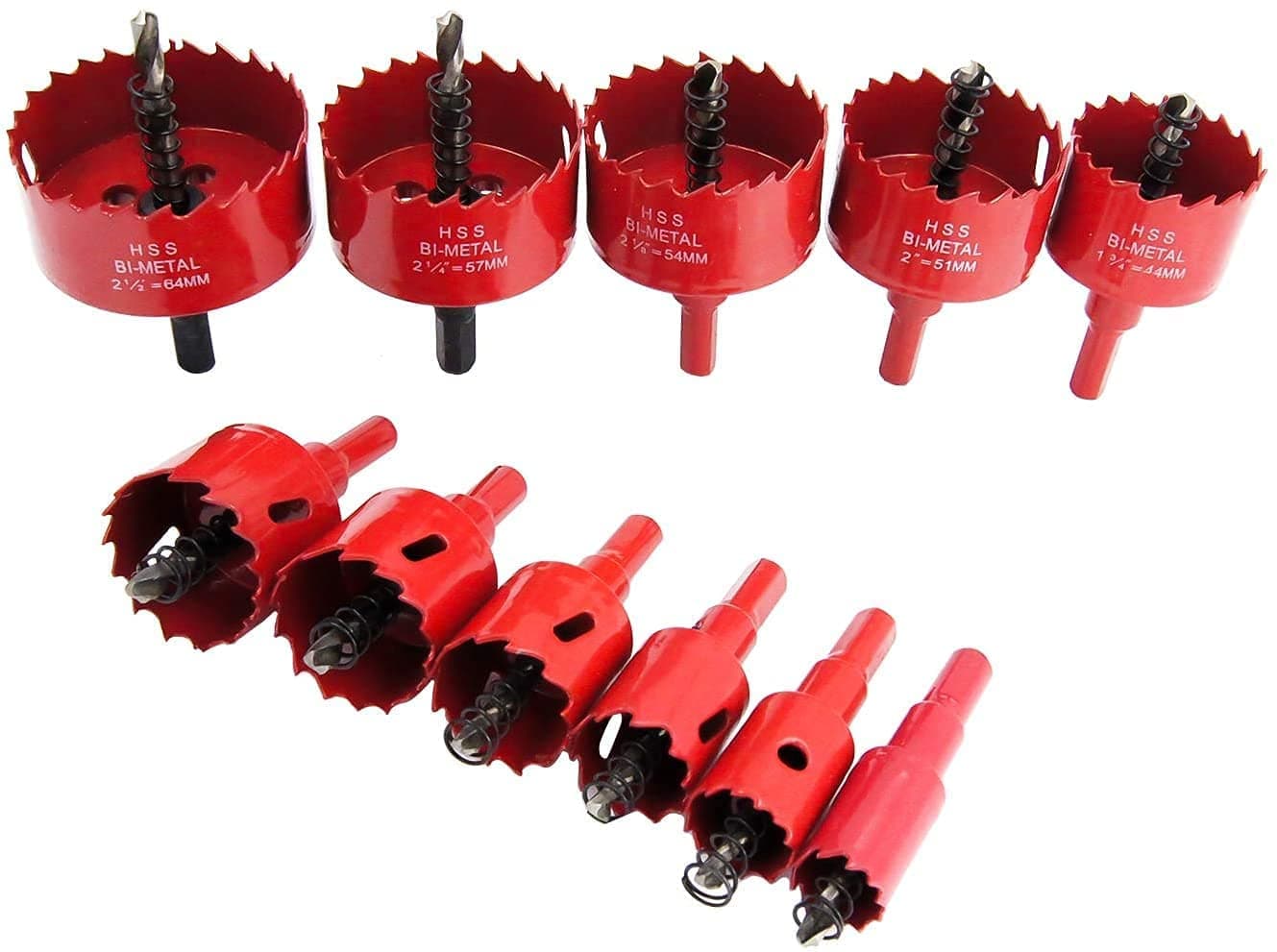 LAIWEI Hole Saw Set 11PCS Hole Saw Kit (3/4“to 2-1/2")11PCS Saw Blades for Plastic,Wood,Plywood,Drywall,PVC (35-95mm)…