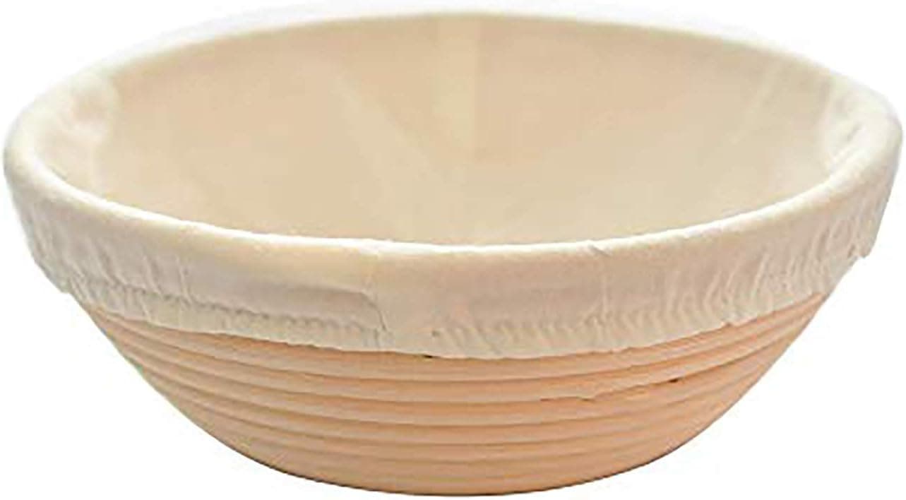 PURSUE Round Bread Proofing Basket 9 inch Large Banneton Proving Basket Natural Rattan Sourdough Proving Basket for Professional Home Bakers (with Cloth Liner), Sour Dough proofing, Artisan Bread