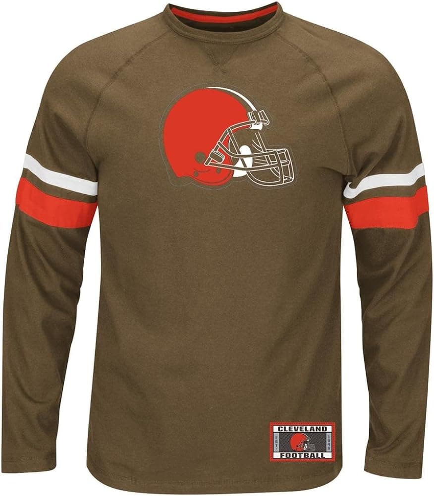Majestic Cleveland Browns Brown Long Sleeve Power Hit T-Shirt