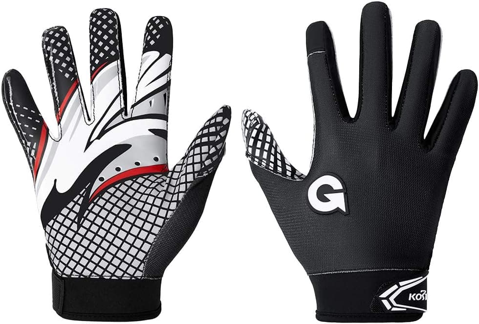 Football Gloves Ultra Stick Sports Receiver Glove Best Ball Grip Adult Football Gloves Youth Football Receiver Gloves(Black, L)