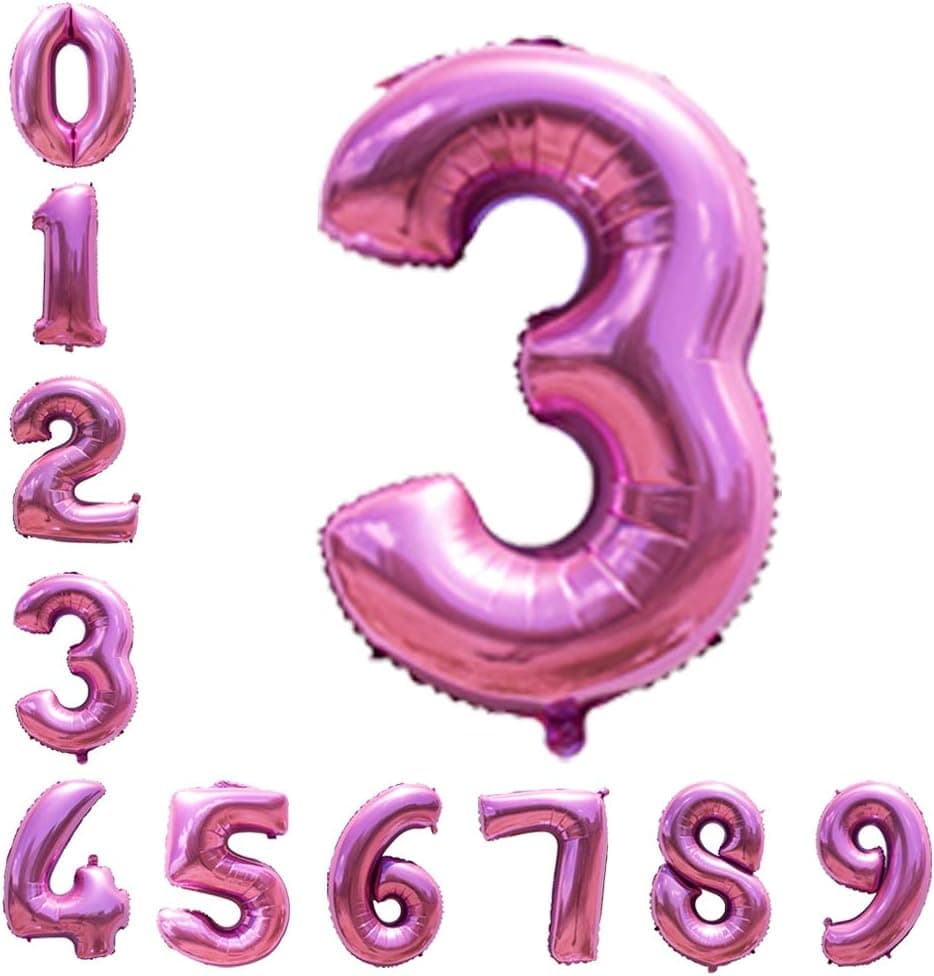Pink Number Balloons 40inch Helium Birthday Balloons Foil Mylar Digital Balloons for Birthday Engagement Wedding Bridal Shower Anniversary of 2019 BALLOON (3)