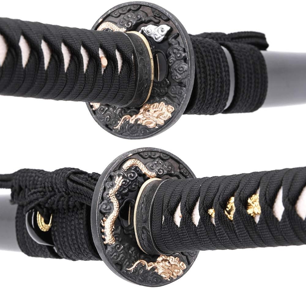 siwode Katana Handmade Full Tang Sharp, Alloy Tsuba Japanese Samurai Sword High Carbon Steel 1060,T10 1095, 40-Inch