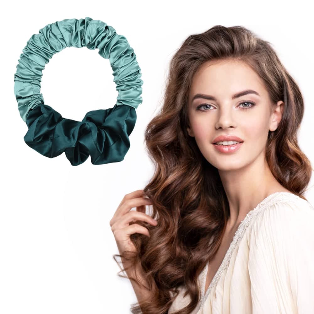 Gosuoa 2022 New Women Heatless Curling Rod Headband, Sleep Tie Scrunchie No Heat Ponytail Hairband Magic Soft Heatless Hair Curler, Heatless Curls Sleep in Overnight for Long Medium Hair(Blue)