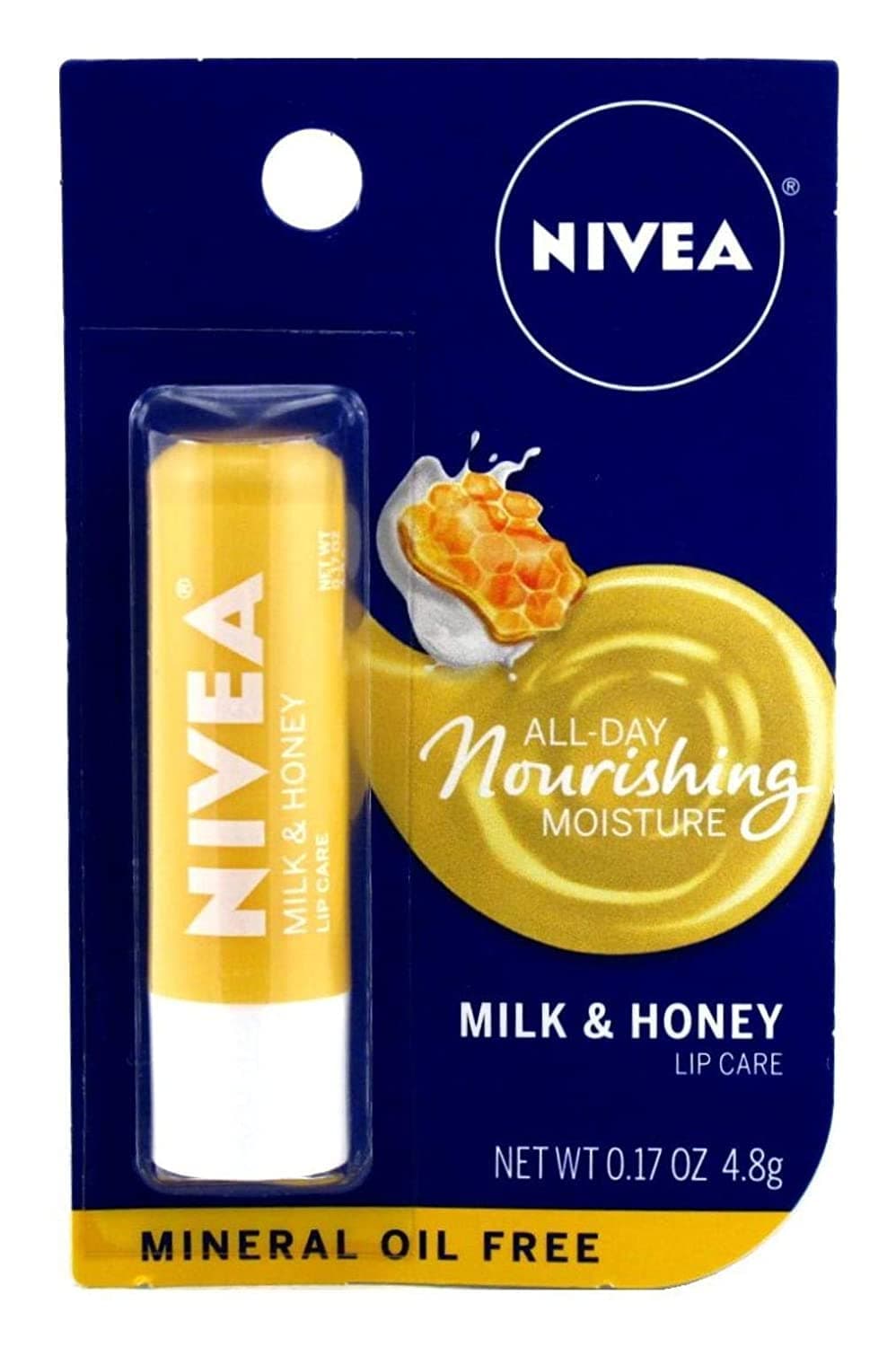 NIVEA A Kiss of Milk & Honey Natural Defense & Soothing Lip Care 0.17 oz (Pack of 4)