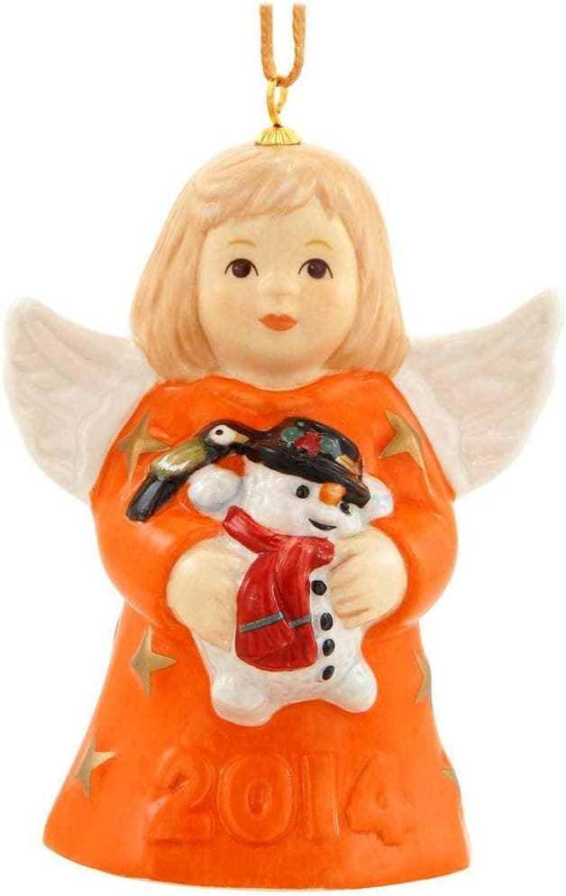 2014 Goebel Annual Dated Angel Bell Ornament Tangerine Orange 39th Edition