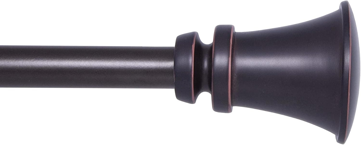 Kenney Nile 3/4" Standard Decorative Window Curtain Rod, Bronze, 66-120"