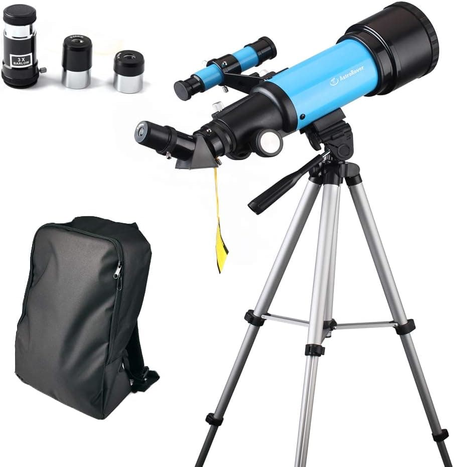 Telescope 70mm Astronomical Refracter Scope for Kids and Astronomy Beginners, Travel Scope with Tripod & Finder Scope - Perfect for Children Educational and Gift (Blue)