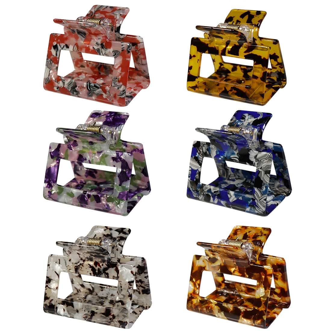 DAO-UPPSE Hair Claw Clips for Women, Natural Acetate Fiber Material, Exquisite and High Toughness, 6pcs