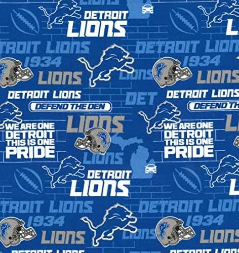 Licensed NFL Detroit Lions Hometown Print Cotton Fabric by The Yard