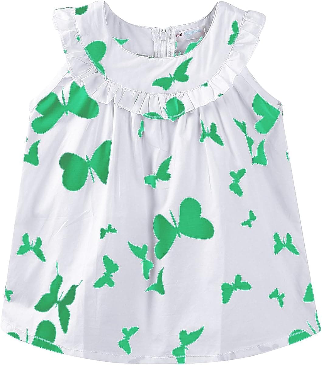 Mud Kingdom Sleeveless Little Girls Dresses Summer Holiday Butterfly