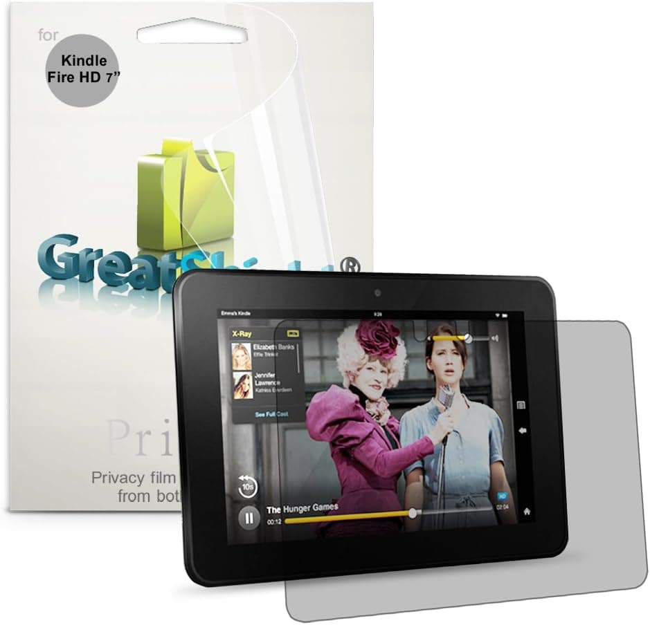 GreatShield Privacy Screen Protector Film for Amazon Kindle Fire HD 7" Tablet (1st Generation, 2012) - Landscape (Horizontal)